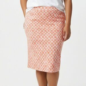 Liz Claiborne Skirt Coral Geometric Boho Jersey Casual Festival Summer 4X NWT
